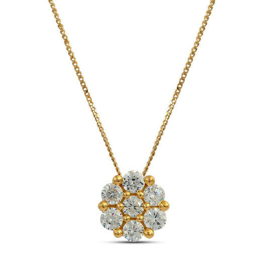 0.33 CT. T.W. Composite Natural Diamond Flower Pendant in 10K Yellow Gold