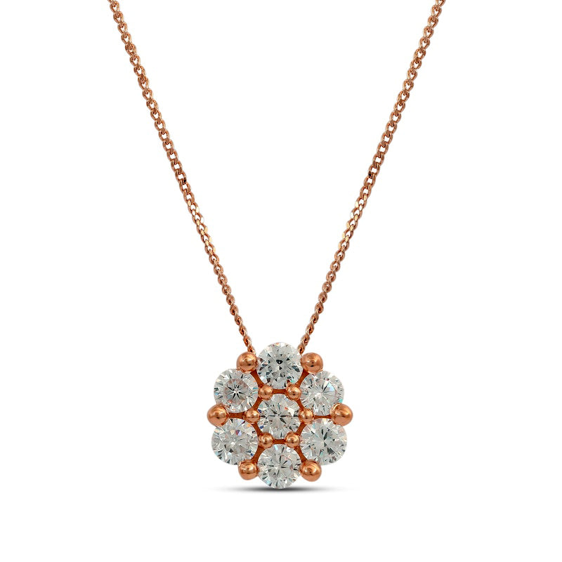 0.33 CT. T.W. Composite Natural Diamond Flower Pendant in 10K Rose Gold