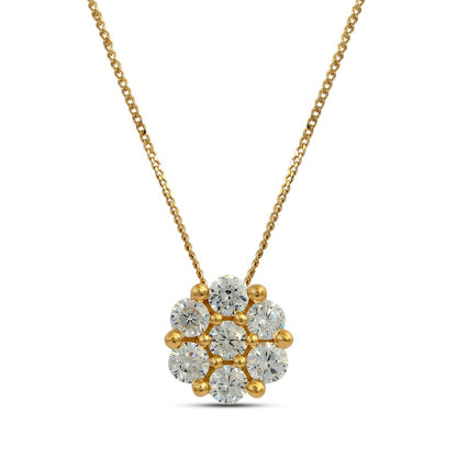 0.5 CT. T.W. Composite Natural Diamond Flower Pendant in 10K Yellow Gold