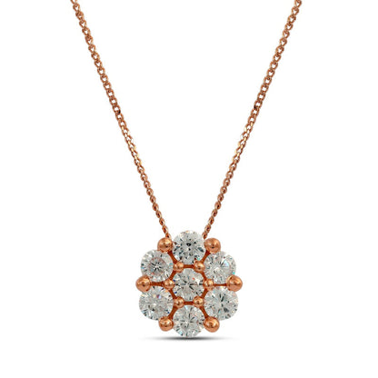 0.5 CT. T.W. Composite Natural Diamond Flower Pendant in 10K Rose Gold