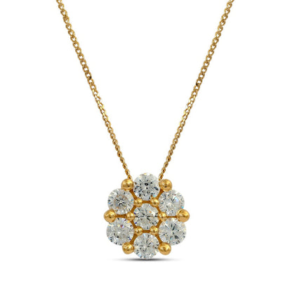 0.75 CT. T.W. Composite Natural Diamond Flower Pendant in 10K Yellow Gold