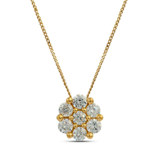 0.75 CT. T.W. Composite Natural Diamond Flower Pendant in 10K Yellow Gold