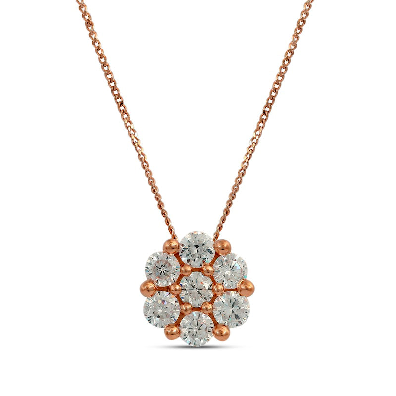 0.75 CT. T.W. Composite Natural Diamond Flower Pendant in 10K Rose Gold