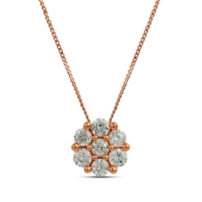 0.75 CT. T.W. Composite Natural Diamond Flower Pendant in 10K Rose Gold