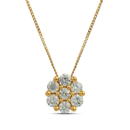 1 CT. T.W. Composite Natural Diamond Flower Pendant in 10K Yellow Gold