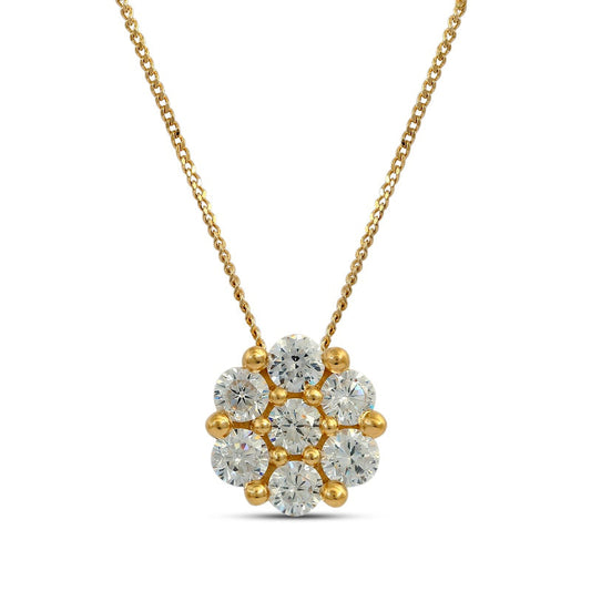 1 CT. T.W. Composite Natural Diamond Flower Pendant in 10K Yellow Gold