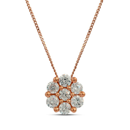 1 CT. T.W. Composite Natural Diamond Flower Pendant in 10K Rose Gold