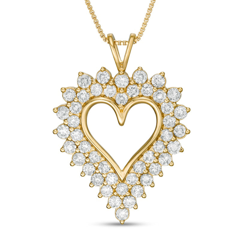 3 CT. T.W. Natural Diamond Sunburst Frame Heart Pendant in Sterling Silver with 14K Gold Plate