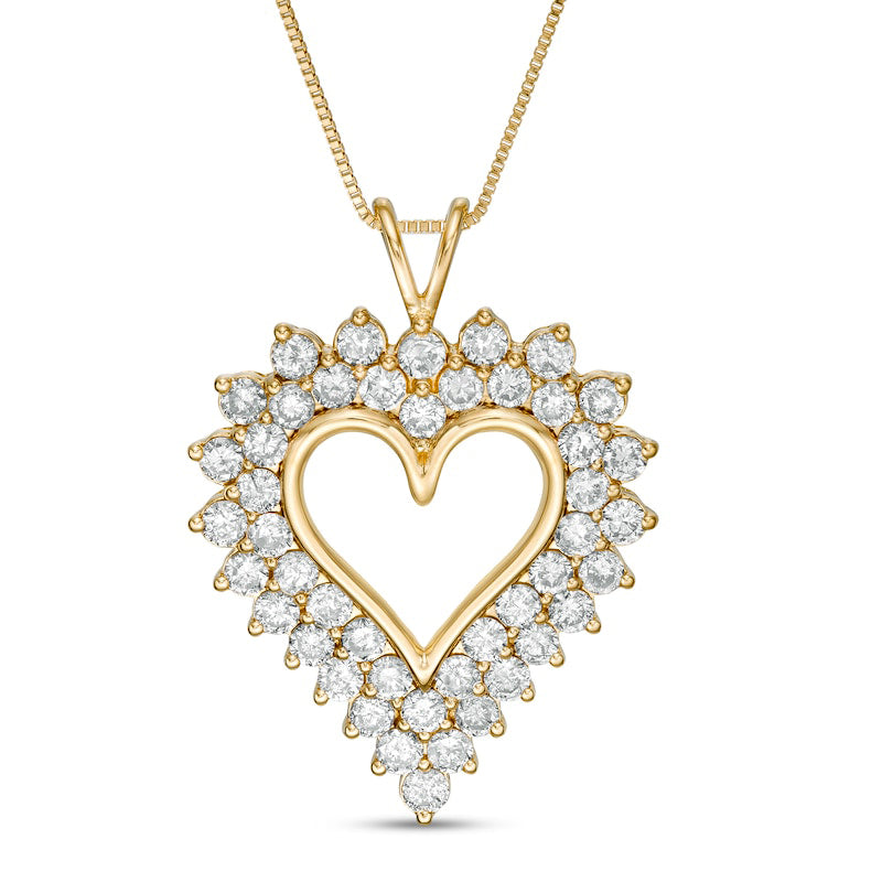 4 CT. T.W. Natural Diamond Sunburst Frame Heart Pendant in Sterling Silver with 14K Gold Plate