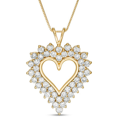 4 CT. T.W. Natural Diamond Sunburst Frame Heart Pendant in Sterling Silver with 14K Gold Plate