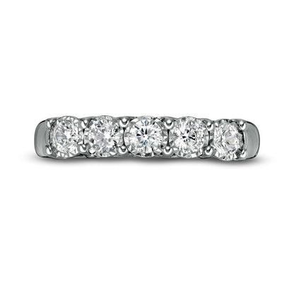 0.50 CT. T.W. Natural Diamond Five Stone Band in Solid 10K White Gold