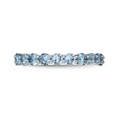 3.0mm Sky Blue Topaz Eternity Band in Sterling Silver