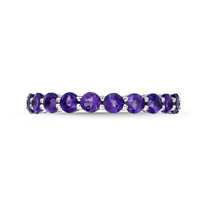 3.0mm Amethyst Eternity Band in Sterling Silver