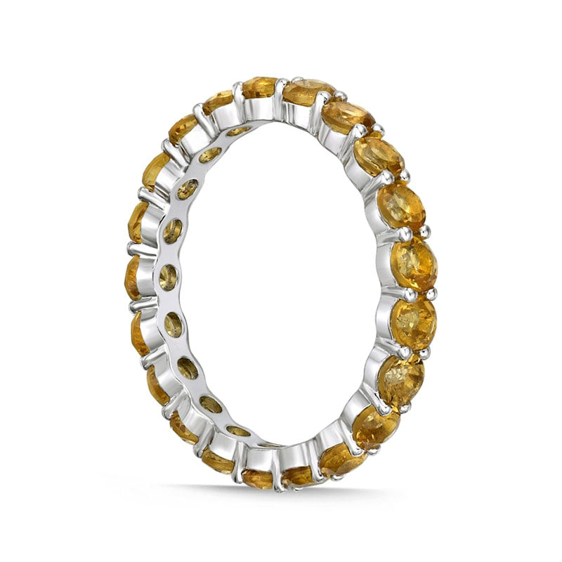 3.0mm Citrine Eternity Band in Sterling Silver