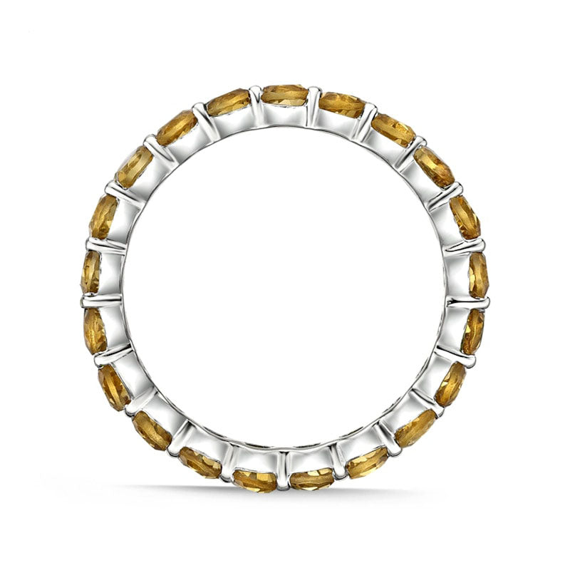 3.0mm Citrine Eternity Band in Sterling Silver