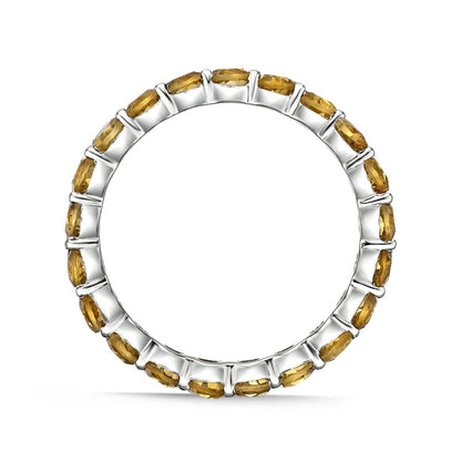 3.0mm Citrine Eternity Band in Sterling Silver