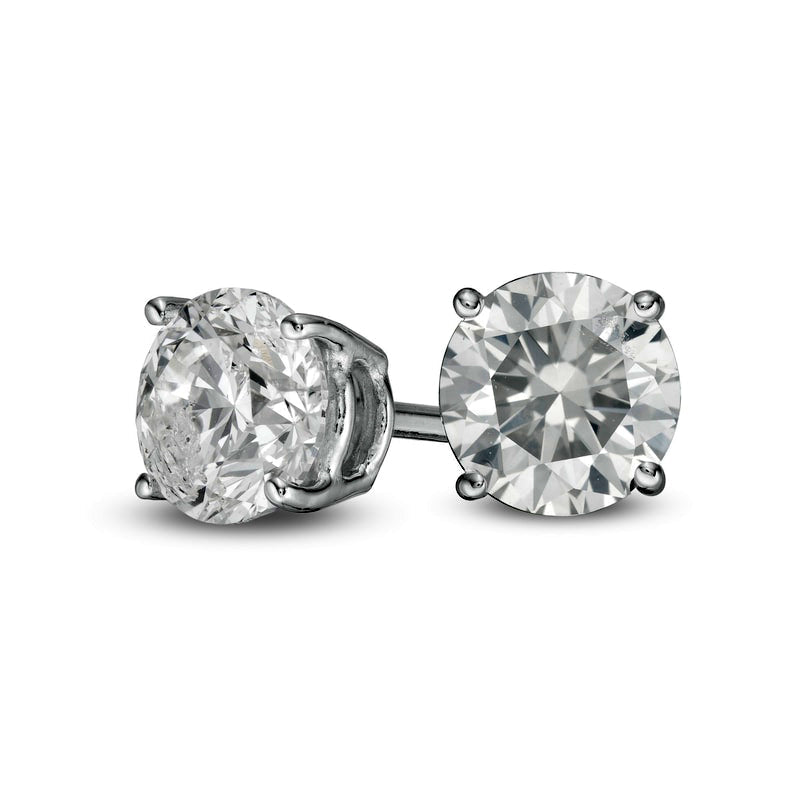 0.88 CT. T.W. Diamond Solitaire Stud Earrings in 10K White Gold