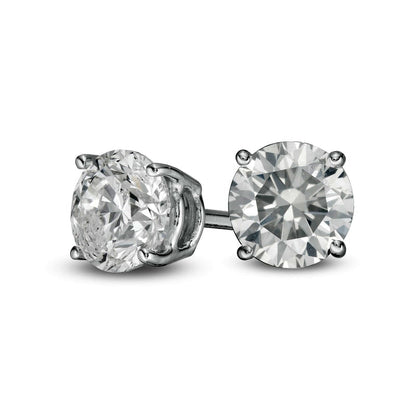 0.88 CT. T.W. Diamond Solitaire Stud Earrings in 10K White Gold