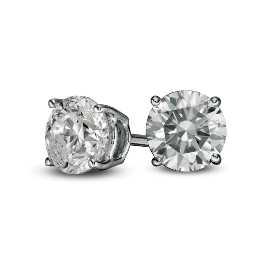 0.88 CT. T.W. Diamond Solitaire Stud Earrings in 10K White Gold