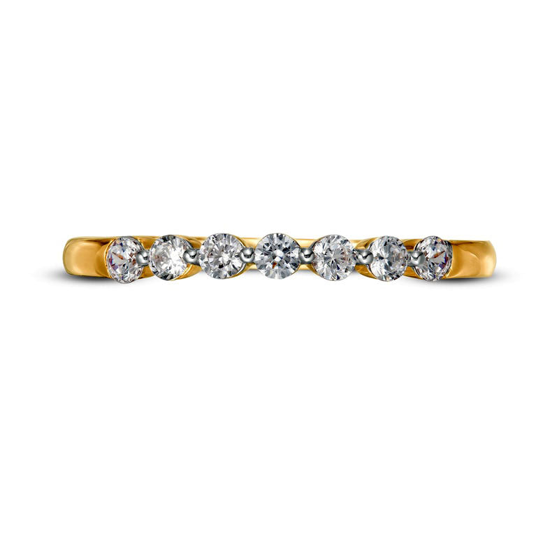 0.25 CT. T.W. Natural Diamond Seven Stone Anniversary Band in Solid 10K Yellow Gold