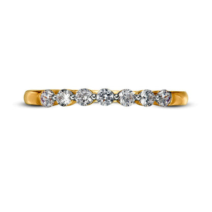 0.25 CT. T.W. Natural Diamond Seven Stone Anniversary Band in Solid 10K Yellow Gold