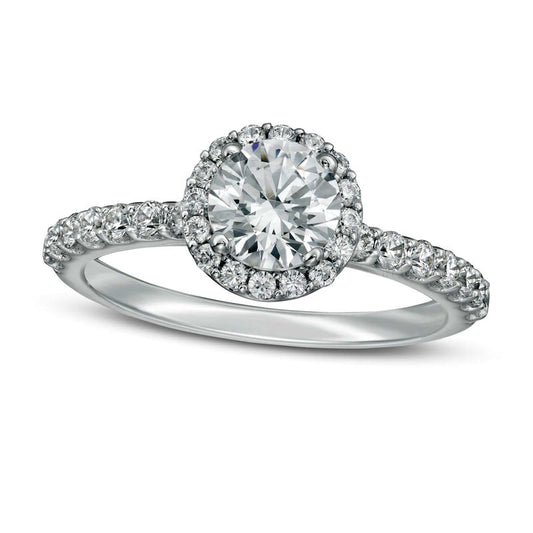 1.5 CT. T.W. Certified Lab-Created Diamond Frame Engagement Ring in Solid 14K White Gold (F/VS2)