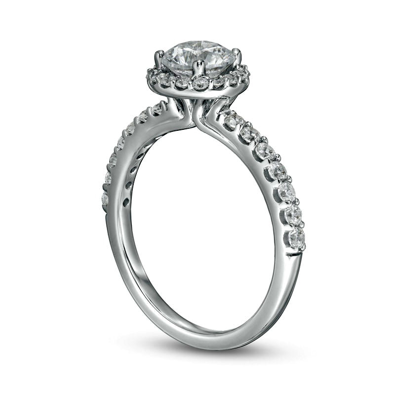 1.5 CT. T.W. Certified Lab-Created Diamond Frame Engagement Ring in Solid 14K White Gold (F/VS2)