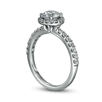 1.5 CT. T.W. Certified Lab-Created Diamond Frame Engagement Ring in Solid 14K White Gold (F/VS2)