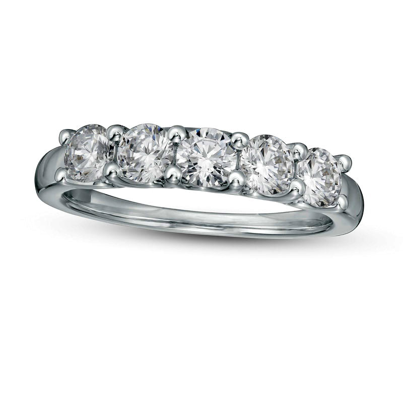 1.0 CT. T.W. Certified Lab-Created Diamond Five Stone Band in Solid 14K White Gold (F/VS2)