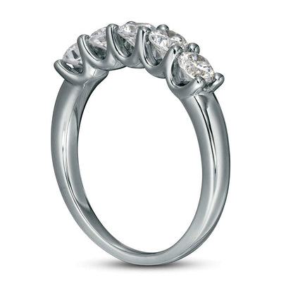 1.0 CT. T.W. Certified Lab-Created Diamond Five Stone Band in Solid 14K White Gold (F/VS2)