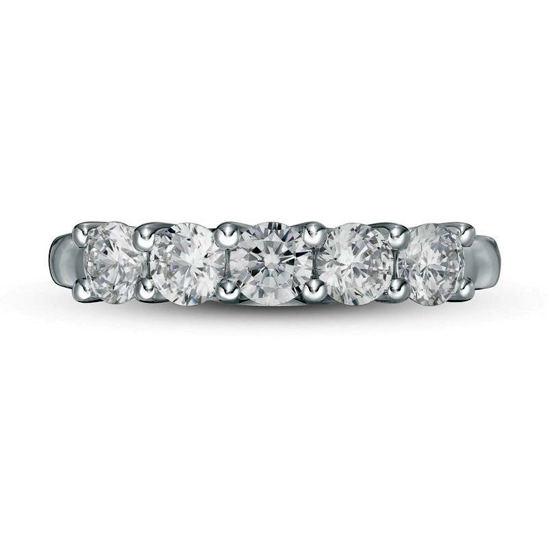 1.0 CT. T.W. Certified Lab-Created Diamond Five Stone Band in Solid 14K White Gold (F/VS2)