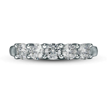 1.0 CT. T.W. Certified Lab-Created Diamond Five Stone Band in Solid 14K White Gold (F/VS2)