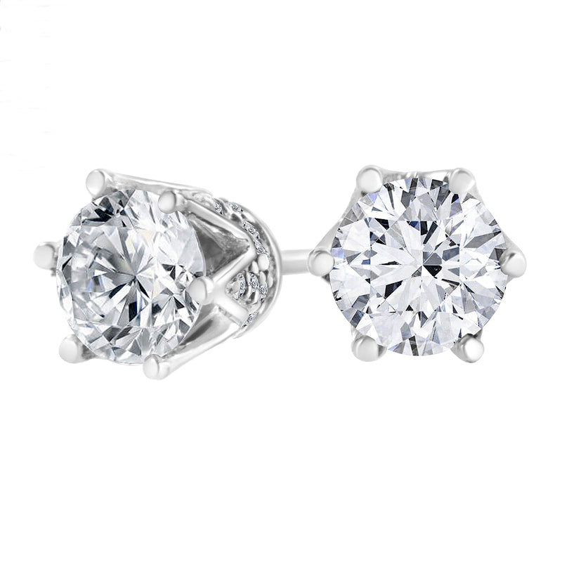 2 CT. T.W. Diamond Solitaire Stud Earrings in 14K White Gold