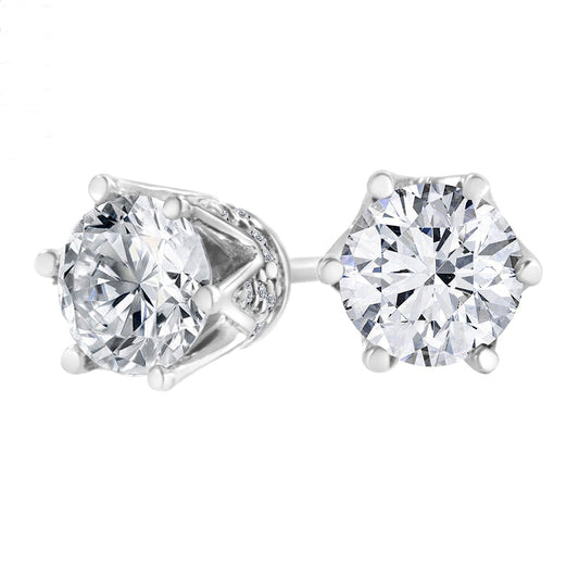 2 CT. T.W. Diamond Solitaire Stud Earrings in 14K White Gold