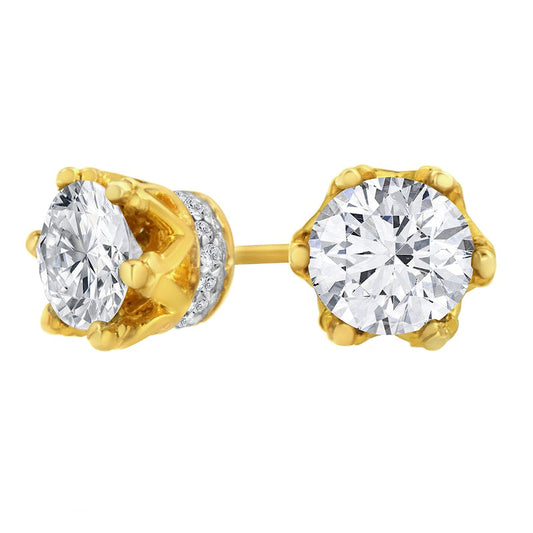2 CT. T.W. Diamond Solitaire Stud Earrings in 14K Gold