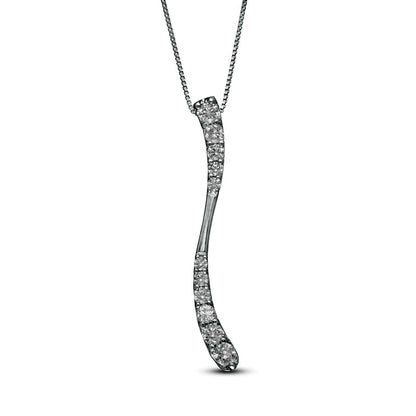0.88 CT. T.W. Journey Natural Diamond Linear Wave Pendant in 10K White Gold