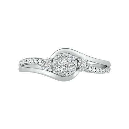 0.07 CT. T.W. Composite Natural Diamond Bypass Promise Ring in Solid 10K White Gold