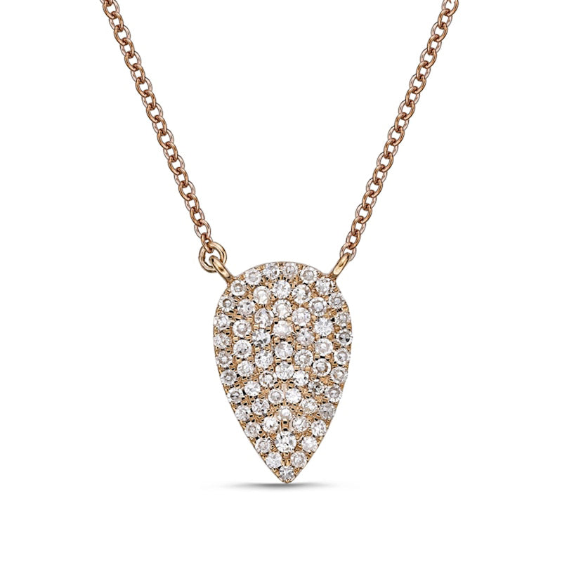 0.25 CT. T.W. Composite Natural Diamond Teardrop Necklace in 10K Rose Gold
