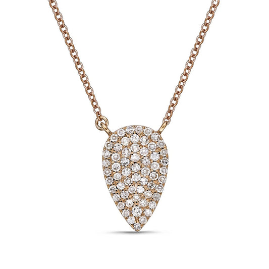 0.25 CT. T.W. Composite Natural Diamond Teardrop Necklace in 10K Rose Gold