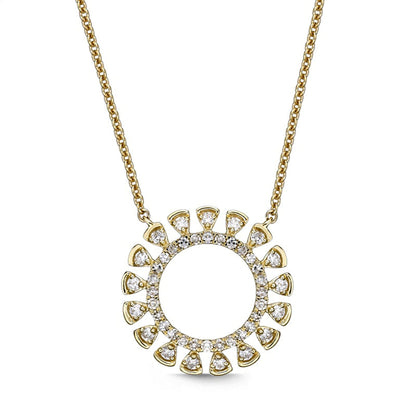 0.25 CT. T.W. Composite Natural Diamond Sun Necklace in 10K Yellow Gold