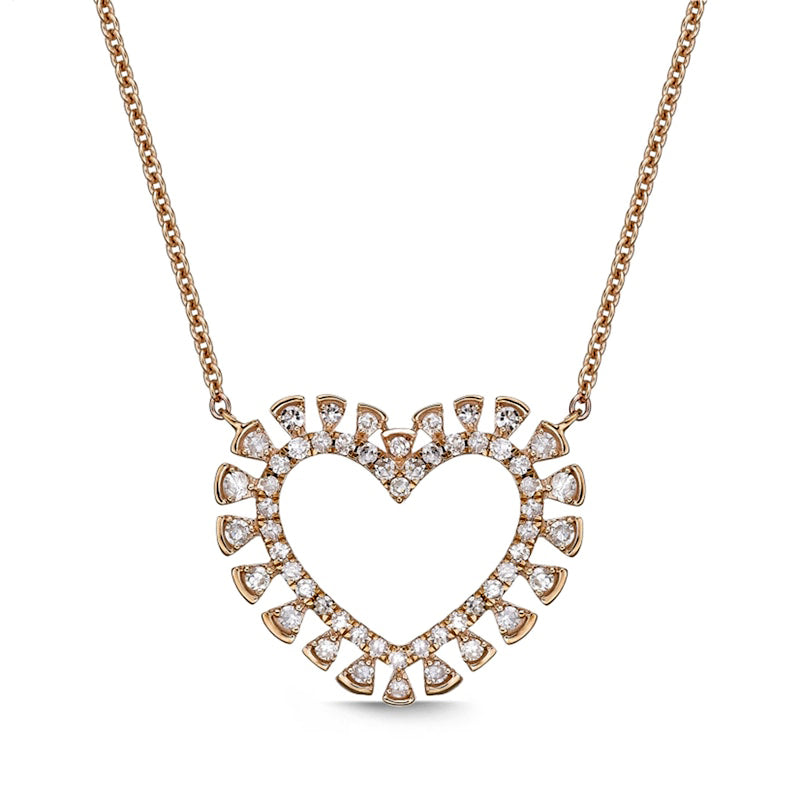 0.25 CT. T.W. Composite Natural Diamond Heart Necklace in 10K Rose Gold