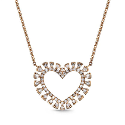0.25 CT. T.W. Composite Natural Diamond Heart Necklace in 10K Rose Gold