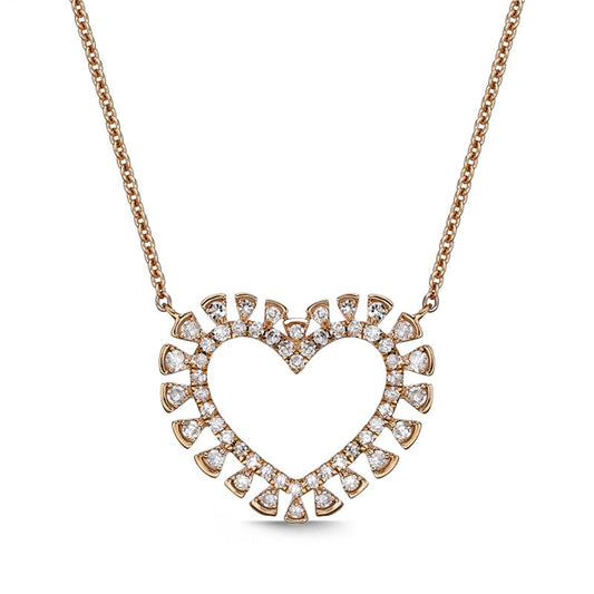 0.25 CT. T.W. Composite Natural Diamond Heart Necklace in 10K Rose Gold