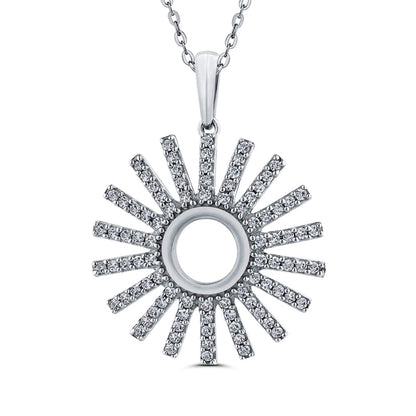 0.33 CT. T.W. Natural Diamond Sun Ray Pendant in 10K White Gold