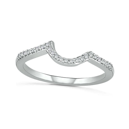 Oval Lab-Created White Sapphire Crossover Bypass Split Shank Bridal Engagement Ring Set in Sterling Silver