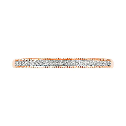 0.33 CT. T.W. Princess-Cut Natural Diamond Frame Antique Vintage-Style Bridal Engagement Ring Set in Solid 10K Rose Gold