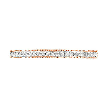 0.33 CT. T.W. Marquise Natural Diamond Frame Antique Vintage-Style Bridal Engagement Ring Set in Solid 10K Rose Gold