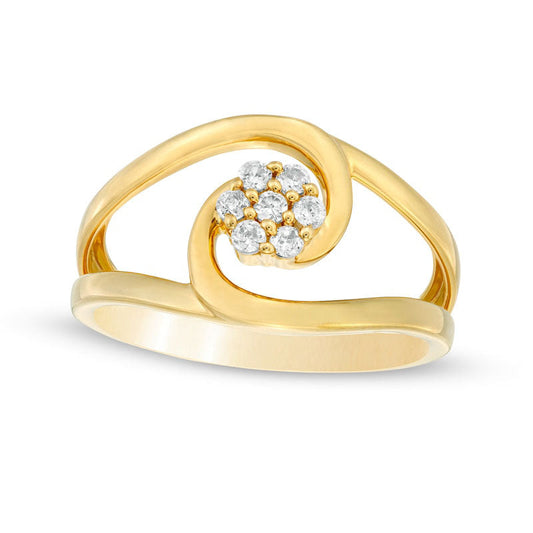 0.17 CT. T.W. Composite Natural Diamond Split Shank Ring in Solid 10K Yellow Gold