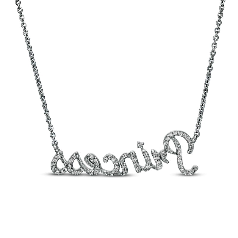 0.2 CT. T.W. Natural Diamond Princess" Necklace in Sterling Silver"