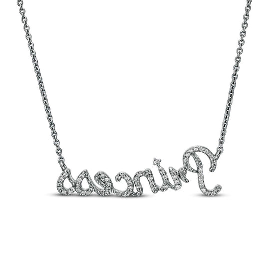 0.2 CT. T.W. Natural Diamond Princess" Necklace in Sterling Silver"